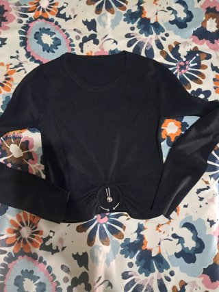 Jersey Crop Top Negro