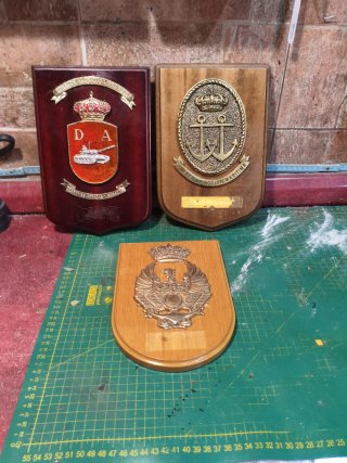 Antiguas 3 Placas Conmemorativas del Ejército