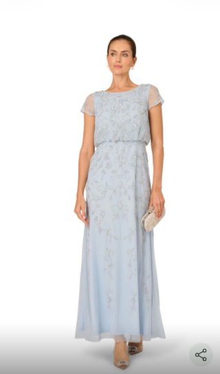 Vestido Turquesa con Pedrería Floral
