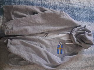 Sudadera Adidas Gris con Gorro Talla L