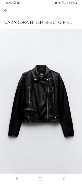 Cazadora Biker Efecto Piel Zara