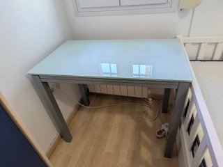 Mesa Escritorio Extensible de Cristal