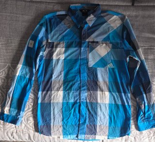 Camisa de cuadros Adidas azul