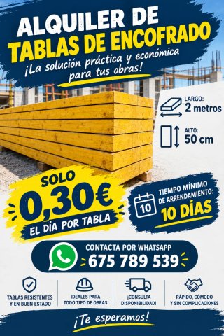 Alquiler de Tablas de Encofrado