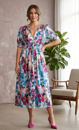 Vestido largo floreado de verano