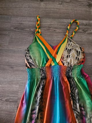 Vestido largo multicolor de tirantes