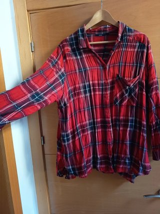 Camisa de Cuadros Roja y Negra Kiabi