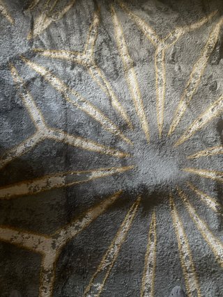 Alfombra de Salón Gris y Dorada
