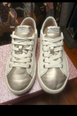 Zapatillas Pepe Jeans Blancas y Doradas