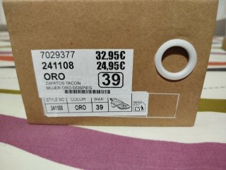 Zapatos de Tacón Dospies Oro Talla 39
