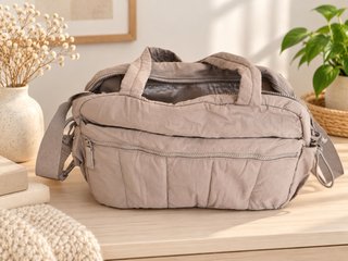 Bolsa de viaje beige 43x30 cm
