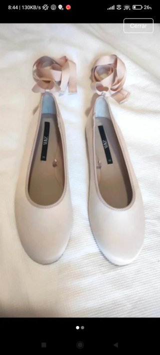 Bailarinas Zara lazos Beige Talla 38 nuevas a estr