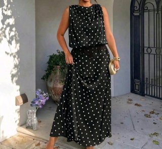 Vestido Largo de Lunares Talla 54