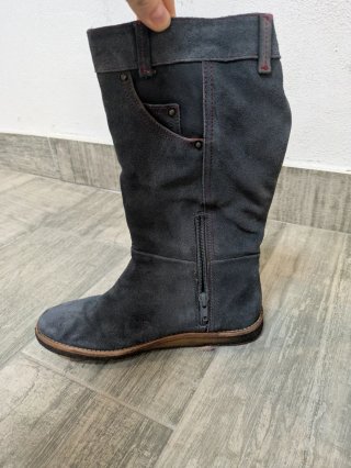 Botas Camper de ante azul grisáceo