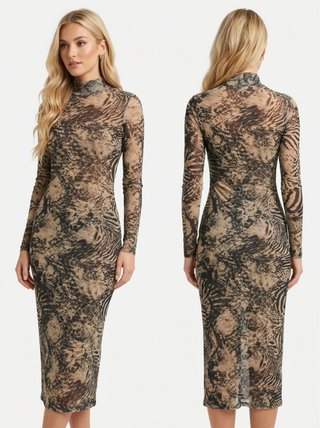 Vestido Animal Print Bershka Talla M