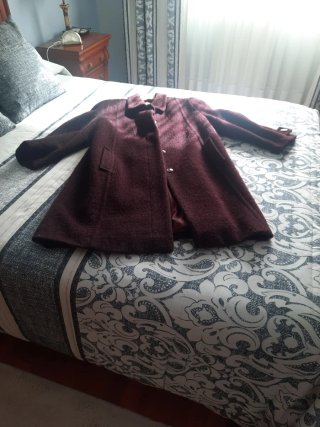 Abrigo de Lana Granate Talla 50