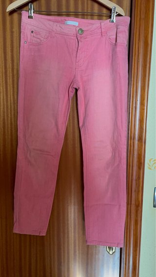 Pantalón Rosa efecto desgastado