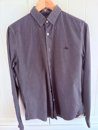 Camisa Thomas Burberry negra cuadros blancos