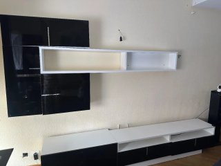 Mueble de salón modular blanco y negro