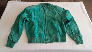 Cazadora de Piel Verde Talla 42