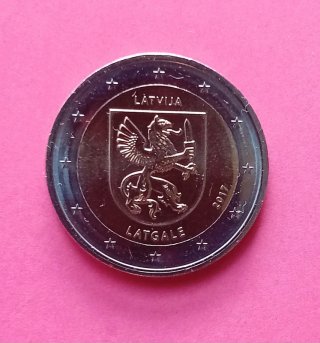 Moneda 2 Euros Letonia 2017 Región Latgale. s/c.