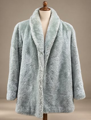 Abrigo Vintage SUZIKLO Pelo Sintético Gris