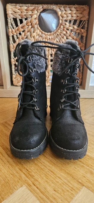 Botines de invierno negros con pelo
