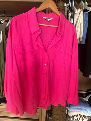 Camisa ONLY Rosa de Algodón y Lino