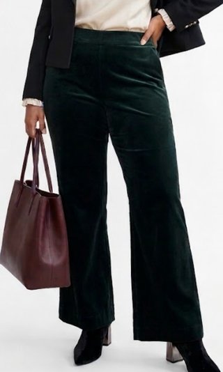 Pantalones de Terciopelo H&M Verde Talla 44