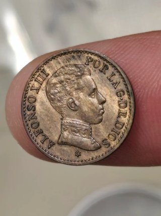 Moneda 1 céntimo Alfonso XIII 1906.