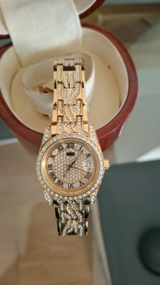 Reloj Lanscotte Mujer Dorado con Cristales