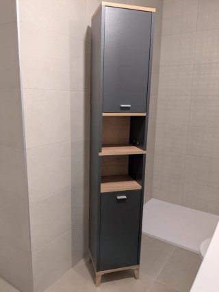 Mueble de Baño Alto Gris