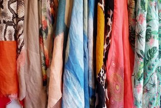 Colección de 8 foulards, pañuelos, chals boho chic