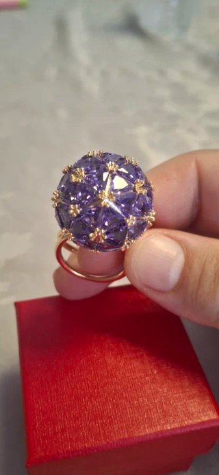 Anillo Swarovski Esfera Morada
