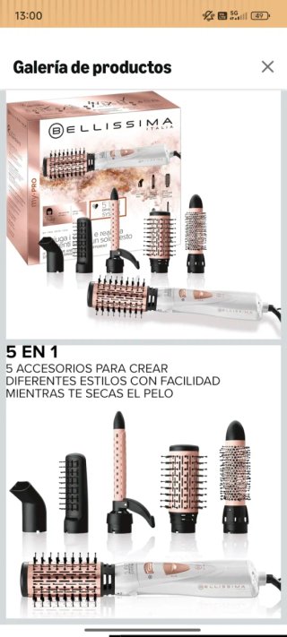 Cepillo Secador Moldeador Bellissima 5 en 1