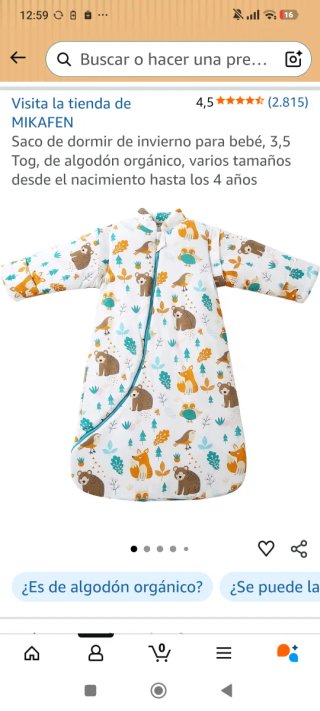 Saco de dormir de invierno para bebé