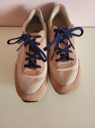 Zapatillas de vestir beige y azul T38