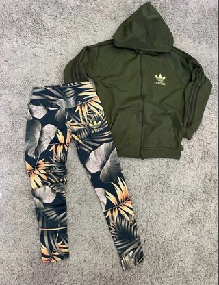 Chándal Adidas Verde y Estampado