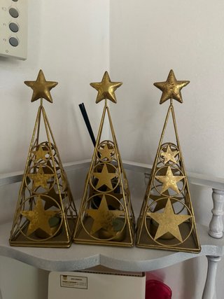 Set de 3 Candelabros con Forma de Estrella