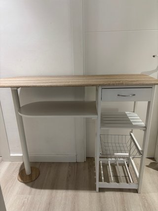 Mesa de cocina auxiliar con almacenaje