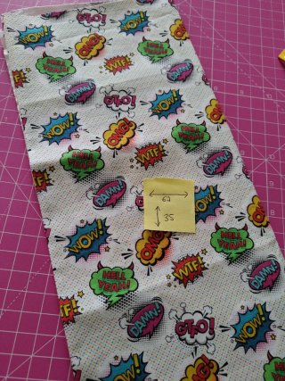 Retal de Tela de Algodón Estampado Cómic