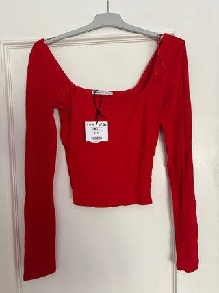 Camiseta Roja Bershka Talla S