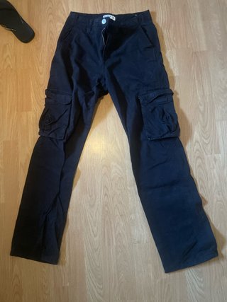 Pantalones Largos Negros con 6 Bolsillos