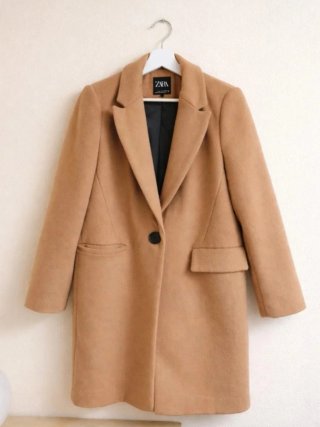 Abrigo Zara Beige Talla S