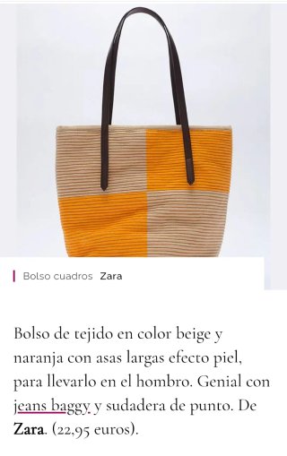 Bolso Zara Beige y Naranja