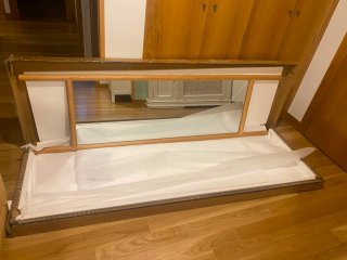 Espejo de pie Sia Deco 190x55. Roble. Cristal roto