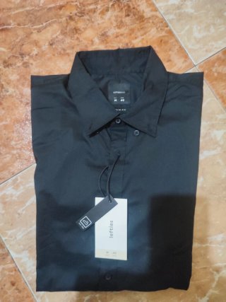 Camisa Manga Larga Lefties Negra Slim Fit