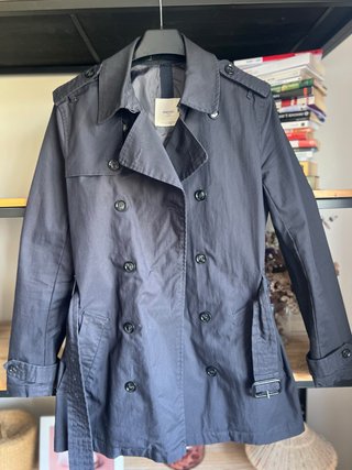 Gabardina Azul Marino Mango