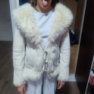 Abrigo de Piel Vuelta Beige