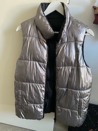 Chaleco Reversible Primark Plateado y Negro